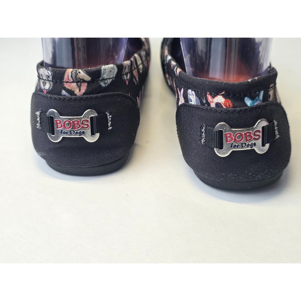 BOBS by Skechers Women's Shoes Size 8.5 Black Canvas Slip On Dogs Ballets‎ - Picture 9 of 11